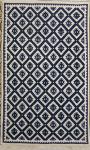 Tapis Binzarti blanc bleue nouée à la main pure laine Tapis 20/20 (40 mille noeuds) Tapis artisanal Tunisien