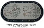 Tapis Ovale Olive Nouée à la main pure laine Tapis 30/30 (90 mille nœuds)
