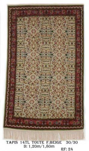 Tapis 14TL 12C  Nouée à la Main Pure Laine  tapis 30/30 (90 mille nœuds)   