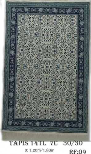 Tapis Venus Fond Ecrue Game154  Nouée à la Main Pure Laine  tapis 30/30 (90 mille nœuds)   